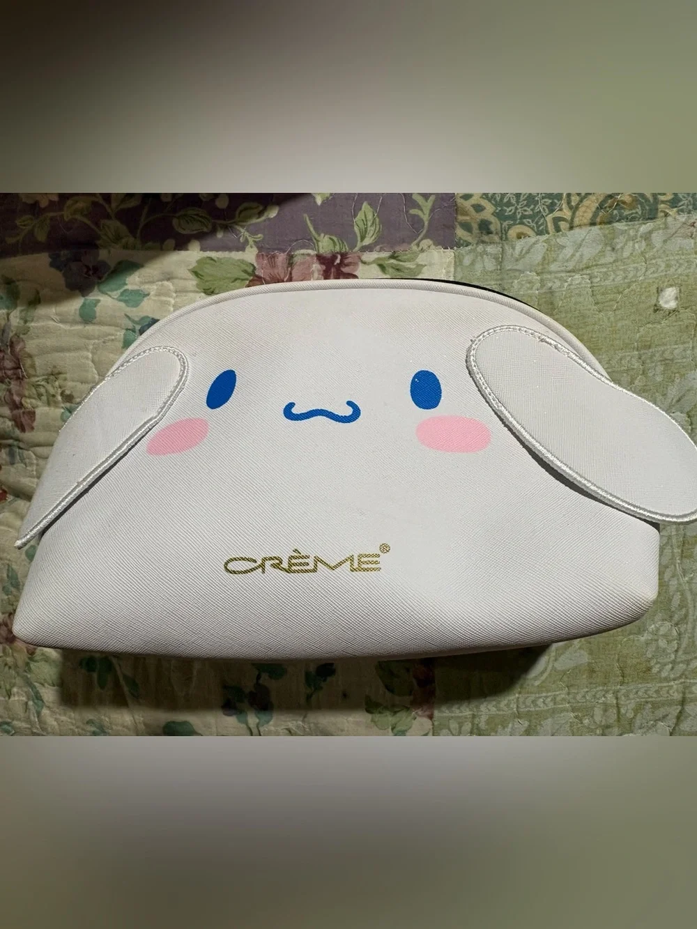 Crème White Cute Character Cosmetic Pouch